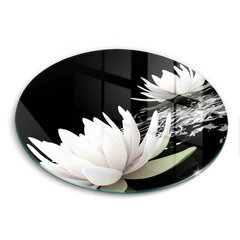 Stikla griešanas dēlītis Baltas lilijas uz ūdens, 30 cm cena un informācija | Griešanas dēlīši | 220.lv