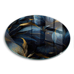 Stikla griešanas dēlītis Dekoratīvas lapas ar zeltu, 30 cm cena un informācija | Griešanas dēlīši | 220.lv