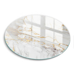 Stikla griešanas dēlītis Gaišs marmors ar zeltu, 30 cm цена и информация | Pазделочные доски | 220.lv
