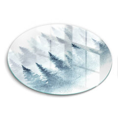 Stikla griešanas dēlītis Krāsots ziemas mežs, 30 cm cena un informācija | Griešanas dēlīši | 220.lv
