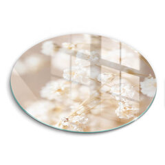 Stikla griešanas dēlītis Smalki balti ziedi, 30 cm cena un informācija | Griešanas dēlīši | 220.lv
