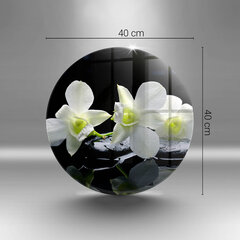 Stikla griešanas dēlītis Balti ziedi Zen ūdenī, 40 cm cena un informācija | Griešanas dēlīši | 220.lv