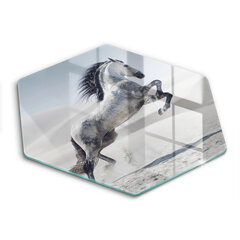 Stikla griešanas dēlītis Balts zirgu zirgs, 40 cm cena un informācija | Griešanas dēlīši | 220.lv