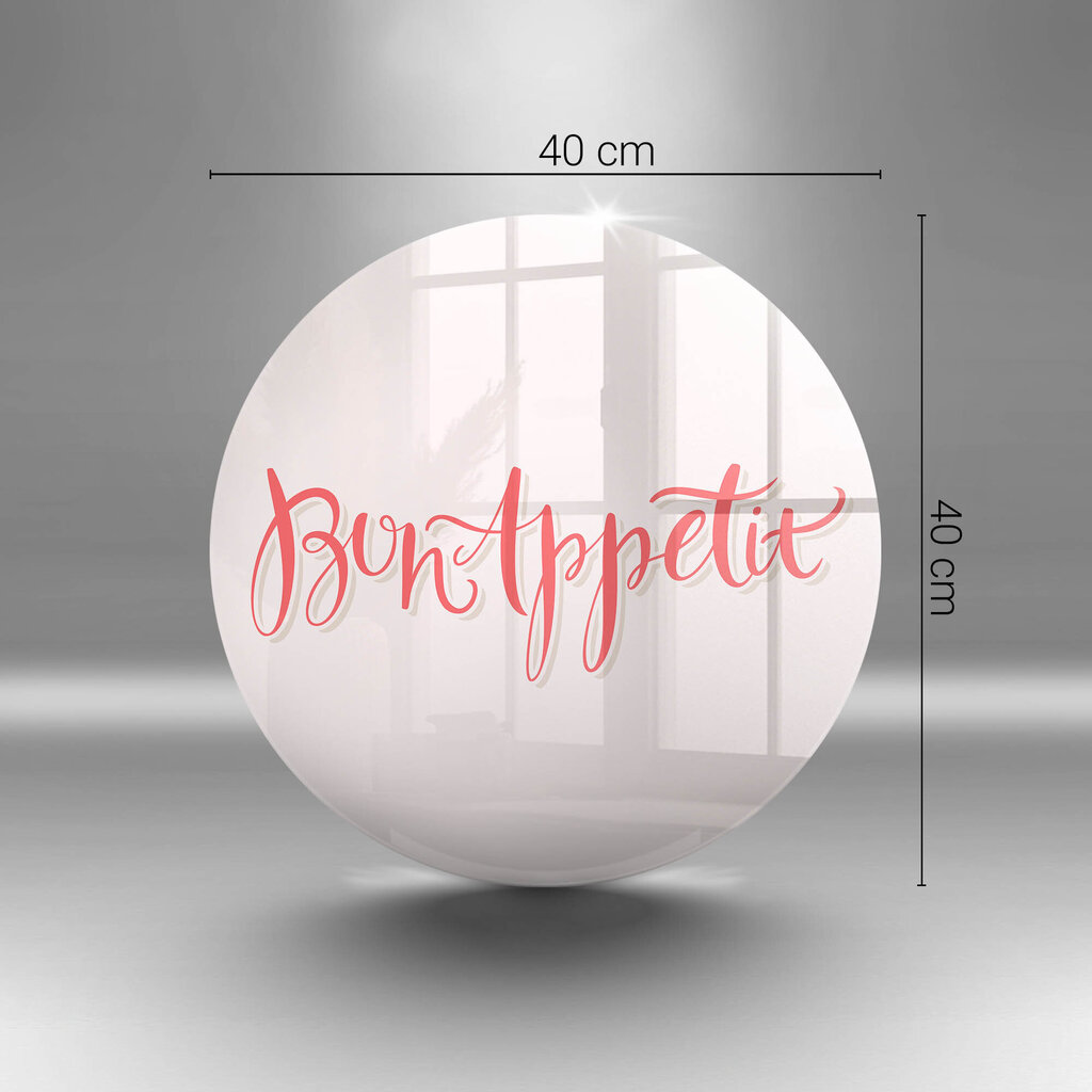 Stikla griešanas dēlītis Labu apetīti virtuves zīme, 40 cm cena un informācija | Griešanas dēlīši | 220.lv