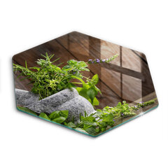 Stikla griešanas dēlītis Zaļie augi, 40 cm cena un informācija | Griešanas dēlīši | 220.lv