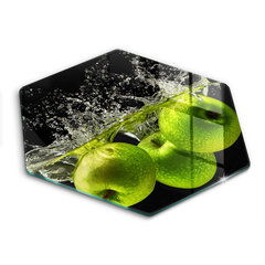 Stikla griešanas dēlītis Zaļie āboli un ūdens, 40 cm cena un informācija | Griešanas dēlīši | 220.lv
