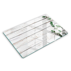Stikla griešanas dēlītis Veci dēļi un lapas, 80x52 cm cena un informācija | Griešanas dēlīši | 220.lv