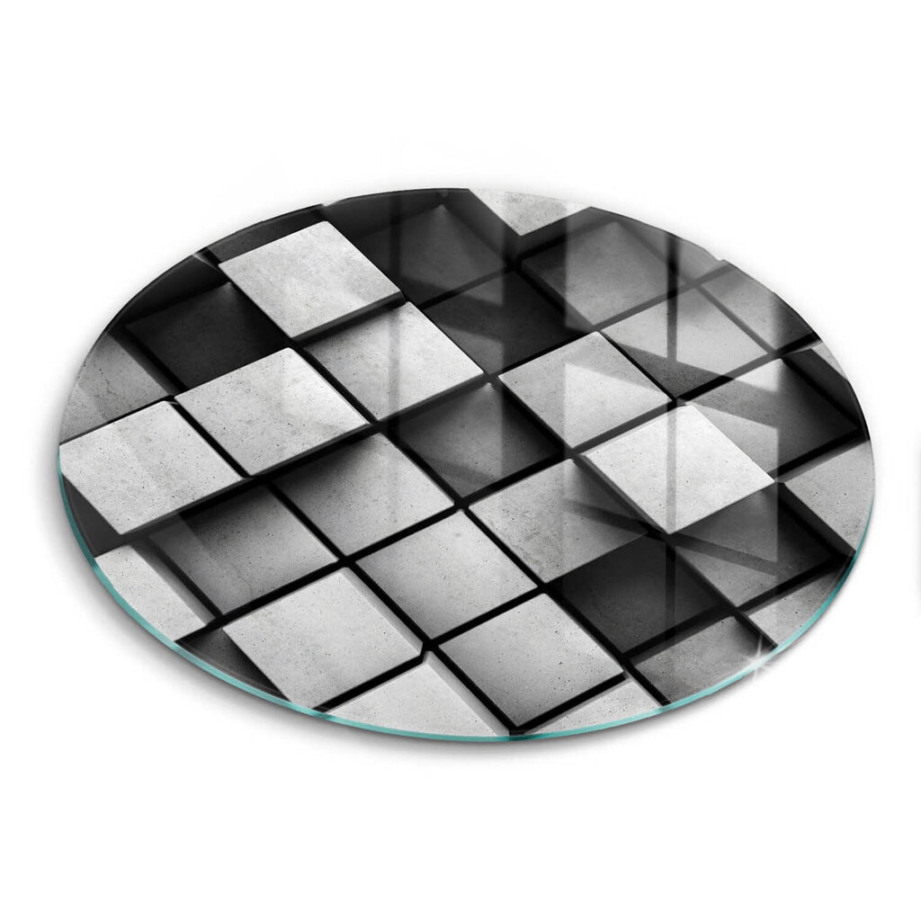 Stikla griešanas dēlītis Abstrakti 3D kvadrāti, 30 cm cena un informācija | Griešanas dēlīši | 220.lv