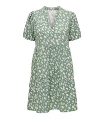 ONLY женское платье 15293509*01, зелёный/белый 5715516793647 цена и информация | Платья | 220.lv