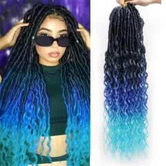Deep Faux Locs Crochet Hair, 24 дюйма, 6 упаковок, 1B/темно-синий/светлый цена и информация | Аксессуары для волос | 220.lv