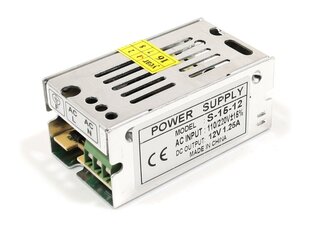 Модульный блок питания 12V 15W 1,25A IP20 VER.2 цена и информация | Тип батареек | 220.lv