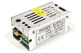 Модульный блок питания 12V 15W 1,25A IP20 VER.2 цена и информация | Тип батареек | 220.lv