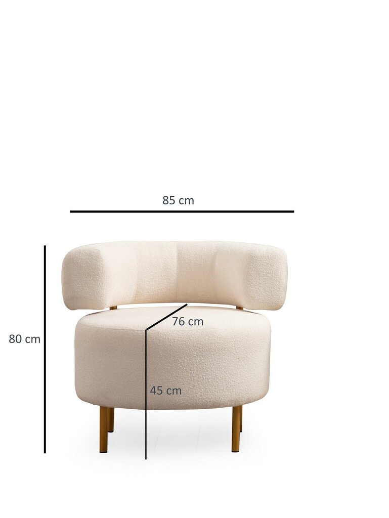 Krēsls Asir River Round, balts cena un informācija | Atpūtas krēsli | 220.lv