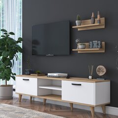 ТВ столик Asir M48 1043, белый/коричневый цена и информация | Тумбы под телевизор | 220.lv