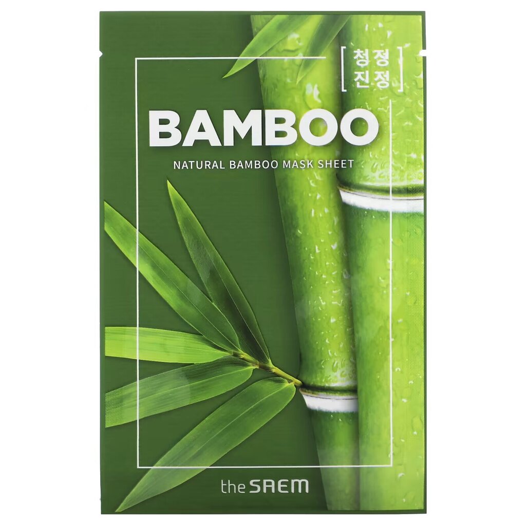 Lokšņu sejas maska The Saem Natural Bamboo, 21 ml cena un informācija | Sejas maskas, acu maskas | 220.lv