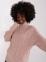 Женский темно-розовый свитер с высоким воротником цена и информация | Женские кофты | 220.lv