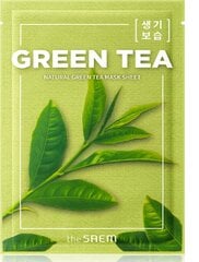 Lokšņu sejas maska The Saem Natural Green Tea, 21 ml cena un informācija | Sejas maskas, acu maskas | 220.lv