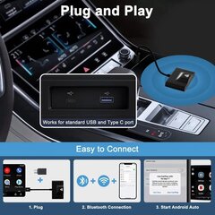 BlackBird bezvadu Android Auto adapteris Android tālruņiem ar USB/USB-C savienotāju cena un informācija | FM Modulatori | 220.lv