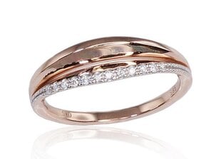 Золотое кольцо с бриллиантами "Вавилон V" из красного золота 585 пробы DS01G728 цена и информация | Кольца | 220.lv