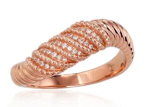 Золотое кольцо с бриллиантами "Аверон II" из красного золота 585 пробы DS01G732 цена и информация | Кольца | 220.lv