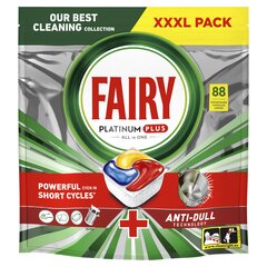 Fairy Platinum Plus All In One Tabletes Trauku Mašīnai Lemon, 88 gab cena un informācija | Trauku mazgāšanas līdzekļi | 220.lv