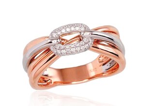 Золотое кольцо с бриллиантами "Омега III" из красного золота 585 пробы DS01G720 цена и информация | Кольца | 220.lv