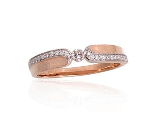 Золотое кольцо с бриллиантами "Икс Фактор II" из красного золота 585 пробы DS01G727 цена и информация | Кольца | 220.lv