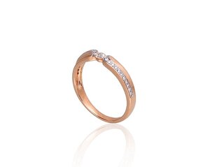 Золотое кольцо с бриллиантами "Икс Фактор II" из красного золота 585 пробы DS01G727 цена и информация | Кольца | 220.lv