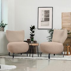 2 daļu viesistabas mēbeļu komplekts Asir Loly Set, smilškrāsas cena un informācija | Dīvānu komplekti | 220.lv