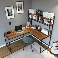 Письменный стол Asir L203, коричневый/черный цена и информация | Компьютерные, письменные столы | 220.lv