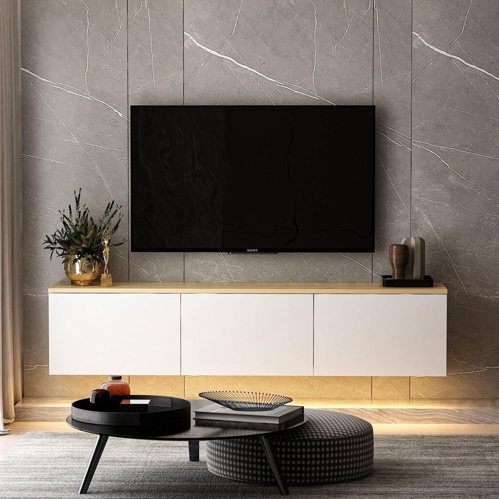TV galdiņš Asir Neon v2, balts цена и информация | TV galdiņi | 220.lv