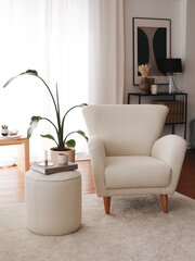 Кресло Asir Teddy, белое цена и информация | Кресла в гостиную | 220.lv