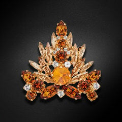 Брошь "Хрустальная Ветвь II (Light Amber / Topaz / Golden Shadow)" с кристаллами Swarovski™ DS00BR194 цена и информация | Броши | 220.lv