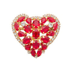 Брошь "Хрустальное Сердце II (Light Siam)" с кристаллами Swarovski™ DS00BR195 цена и информация | Броши | 220.lv