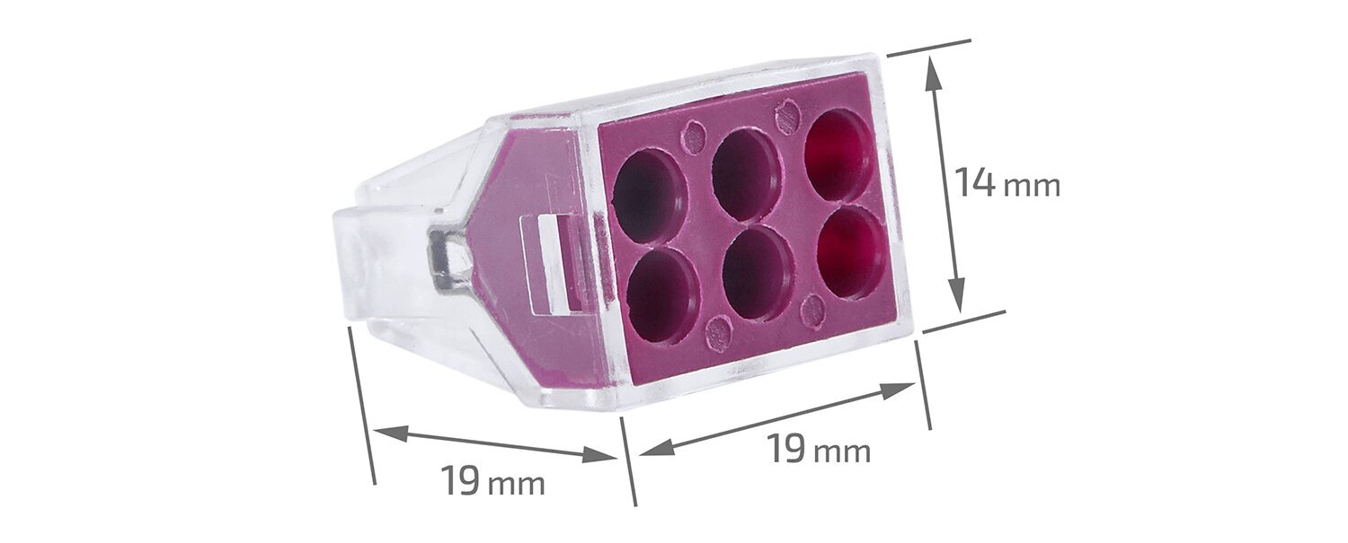 Ātrās montāžas savienotājs CMK-256 - vadiem - 6x 0,75 līdz 2,5 mm² - 50 gab. цена и информация | Auduma vadi un spaiļu bloki | 220.lv