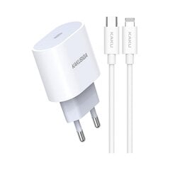 iKaku KSC-547 BOYU PD20W ātrs lādētājs Adapteris + Type-C uz Lightning vads White cena un informācija | Lādētāji un adapteri | 220.lv