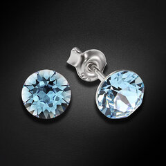 Серебряные серьги "Классика (Aquamarine Blue)" с кристаллами Сваровски™ DS02A911 цена и информация | Серьги | 220.lv