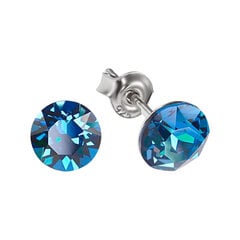 Серебряные серьги "Классика (Bermuda Blue)" с кристаллами Сваровски™ DS02A918 цена и информация | Серьги | 220.lv