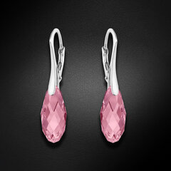 Серебряные серьги "Аншанте (Light Rose)" с кристаллами Swarovski™ DS02A908 цена и информация | Серьги | 220.lv