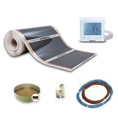 Grīdas sildīšanas plēves Wellmo komplekts ar termostatu, 0,5 m plats cena un informācija | Siltās grīdas | 220.lv