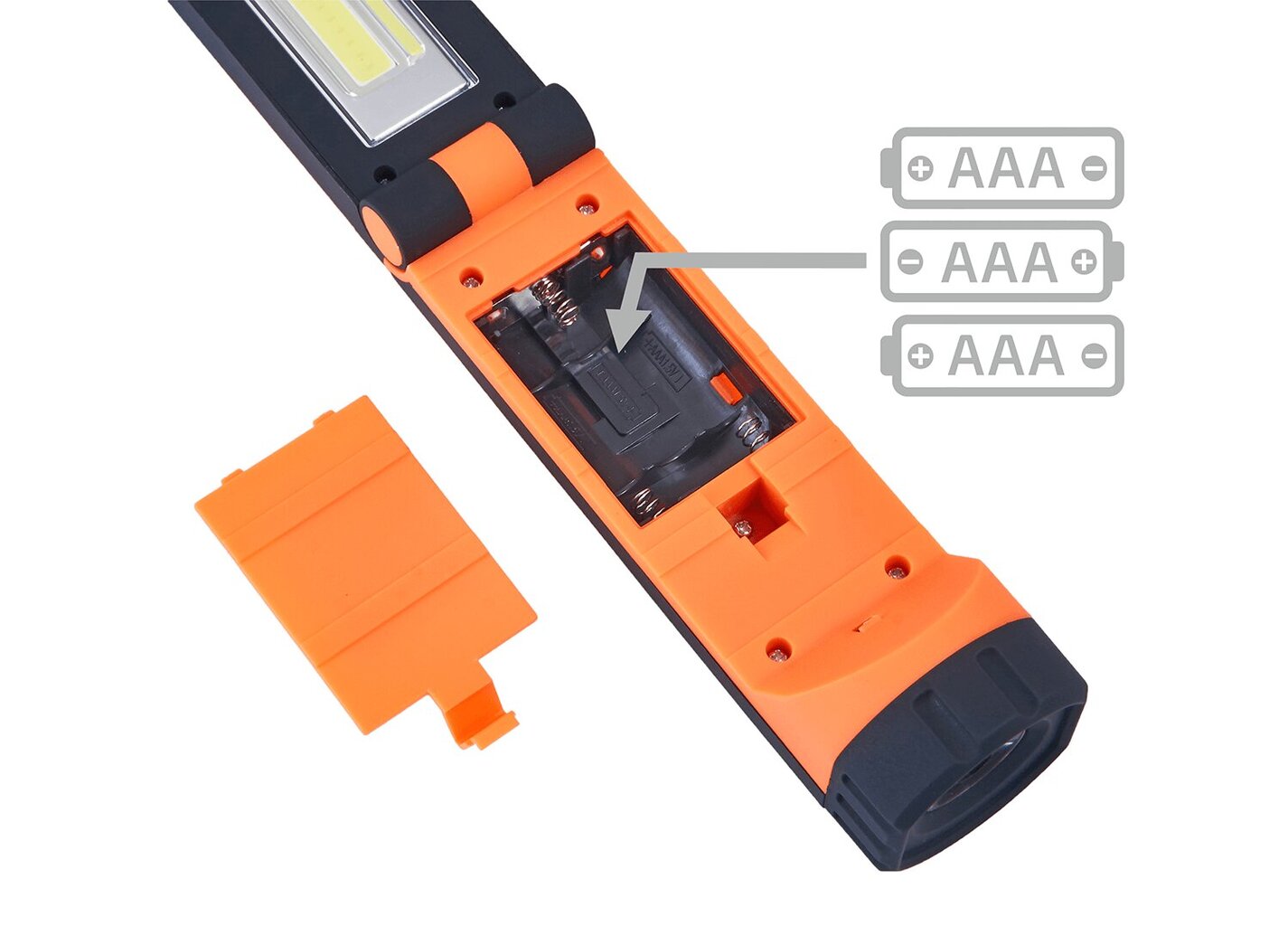 3v1 LED lukturītis 3W COB + 1W LED, auksti balts, darbojas ar 3xAA bateriju cena un informācija | Lukturi | 220.lv