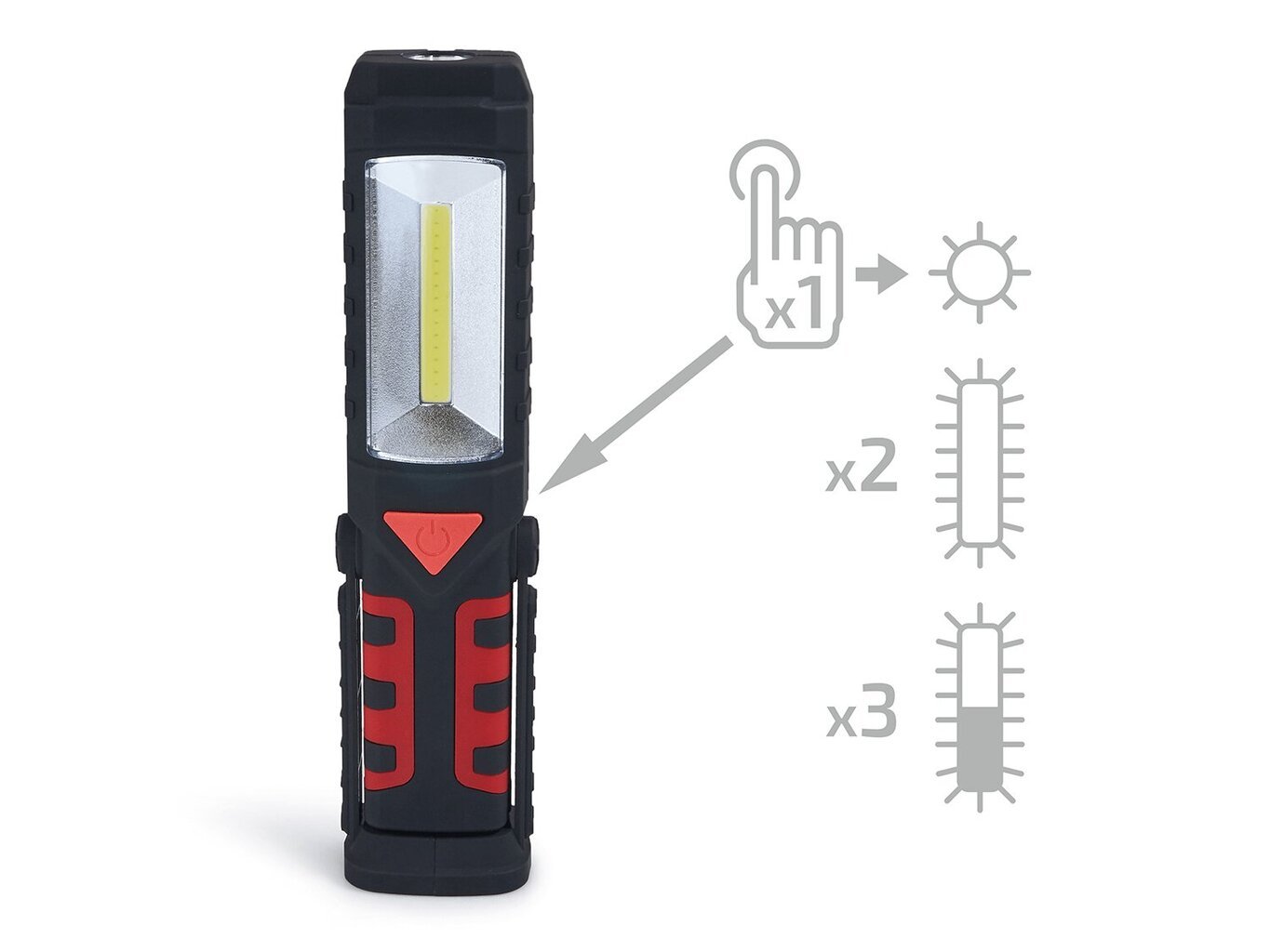 3v1 LED lukturītis 3W COB + 1W LED, auksti balts, uzlādējams cena un informācija | Lukturi | 220.lv