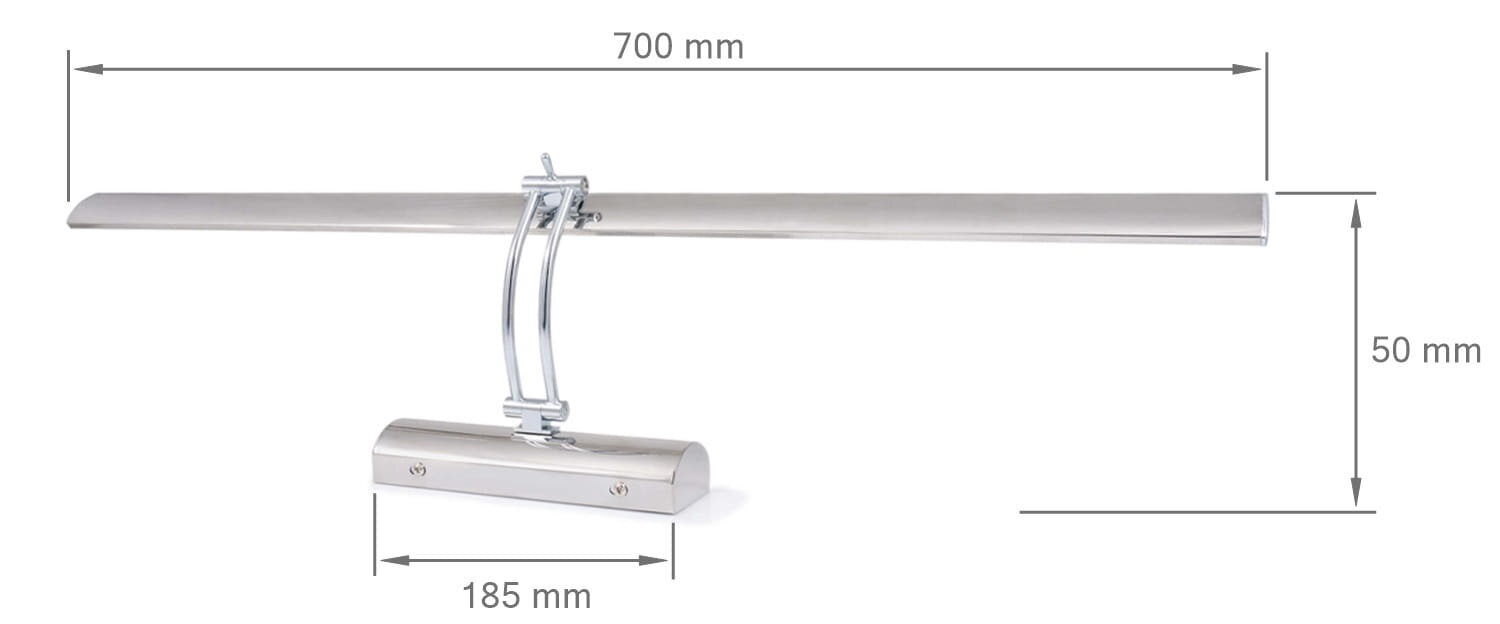 Vannas istabas sienas lampa ar LED apgaismojumu Tala 9W 70cm - neitrāli balta cena un informācija | Sienas lampas | 220.lv