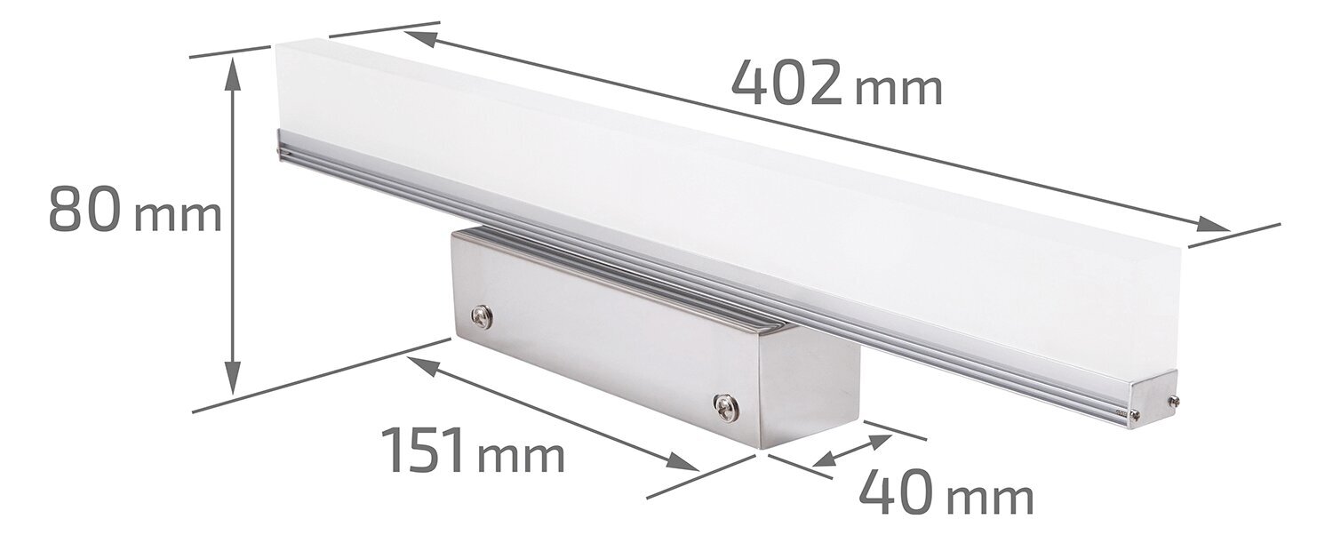 LED vannas istabas sienas lampa Natka 10W 40CM, neitrāli balta cena un informācija | Sienas lampas | 220.lv