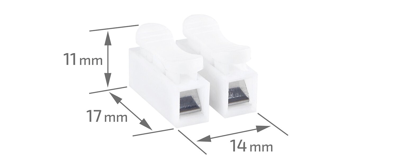 Ātrais savienotājs CMK823_1.5/2 - caur - 2x 0,2-1,5 mm² - 100gab. cena un informācija | Auduma vadi un spaiļu bloki | 220.lv