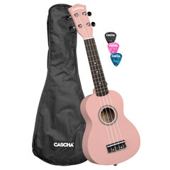 Soprāna ukulele Cascha Linden rozā HH 3968 cena un informācija | Ģitāras | 220.lv