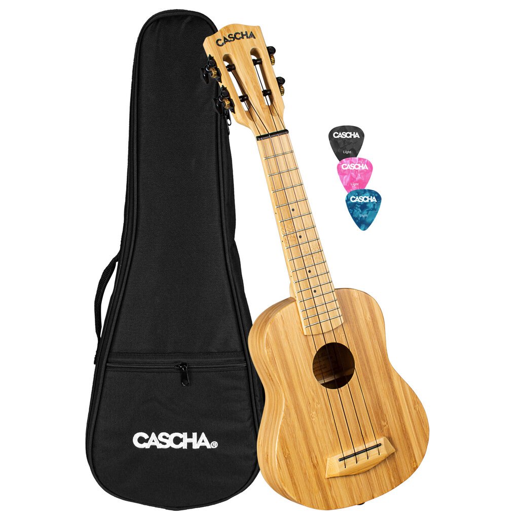 Soprāna ukulele Cascha Bamboo Natural HH 2312 цена и информация | Ģitāras | 220.lv