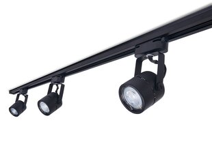 Светильник на рейку Steka Violet LED GU10 x3 + шинопровод 1,5м комплект - Черный цена и информация | Потолочные светильники | 220.lv