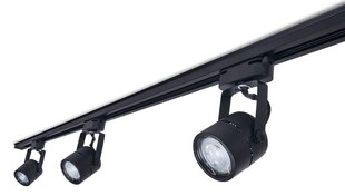 Светильник на рейку Steka Violet LED GU10 x3 + шинопровод 1,5м комплект - Черный цена и информация | Потолочные светильники | 220.lv