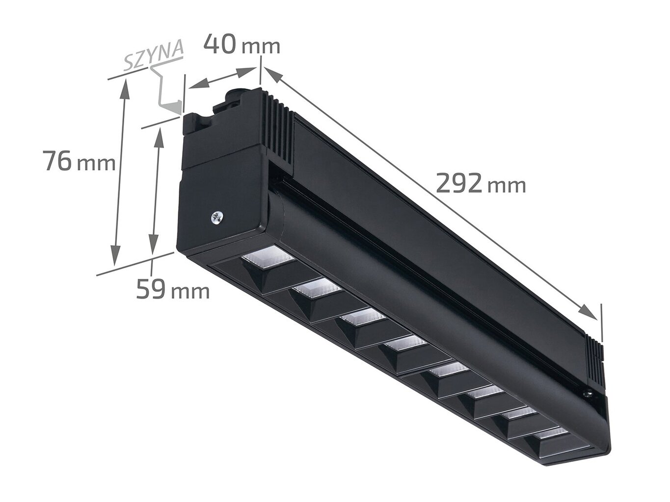 Steka Linda komplekts 12W 30cm 4000K LED sliežu lampas x2 + sliežu kabelis 1,5m - melns cena un informācija | Griestu lampas | 220.lv